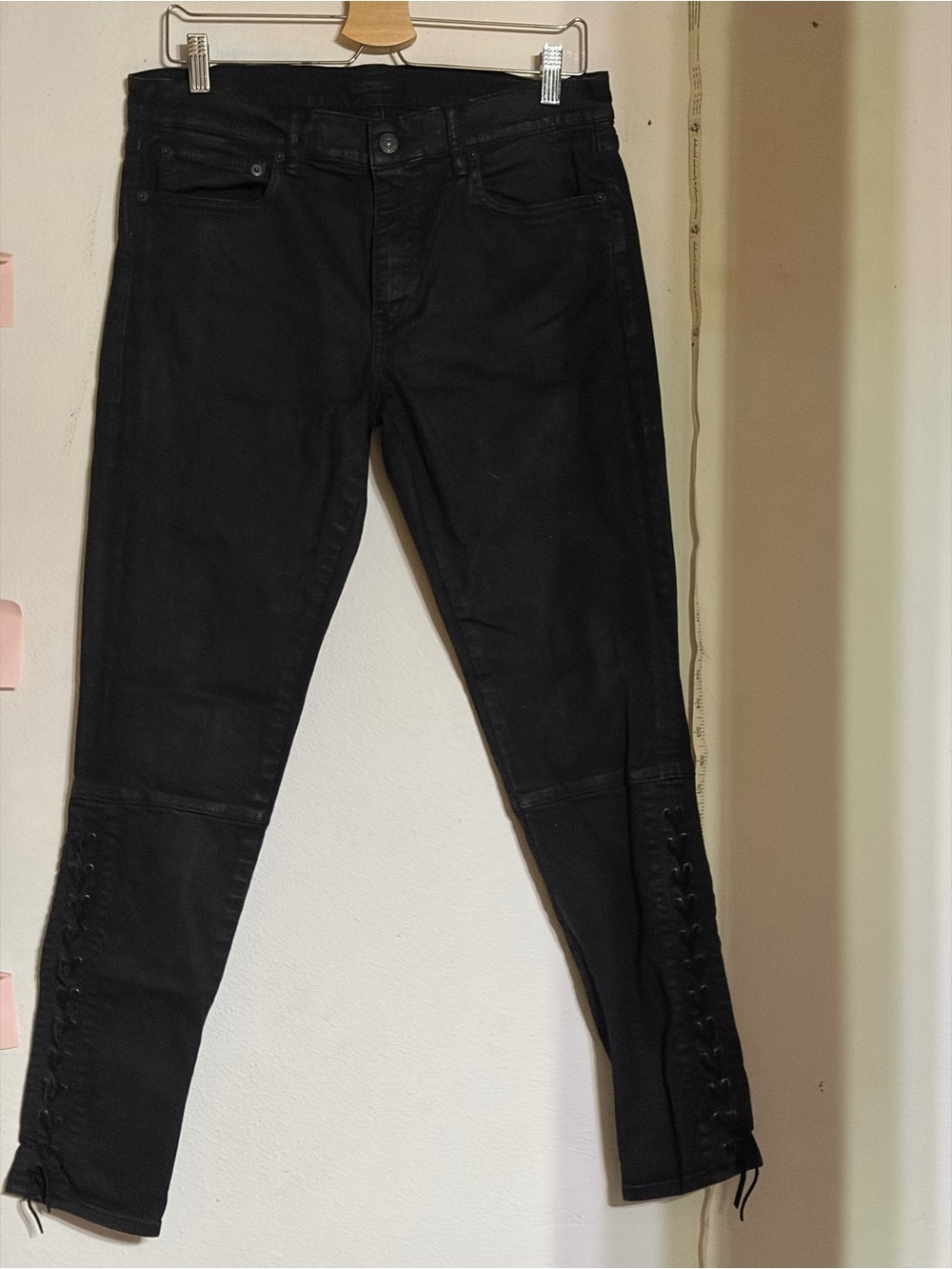 Polo by Ralph Lauren Black Women's Skinny Jeans with Lace-Up Ankle